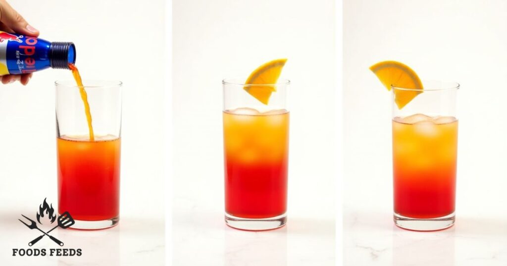 Steps to Make a Red Bull Sunrise